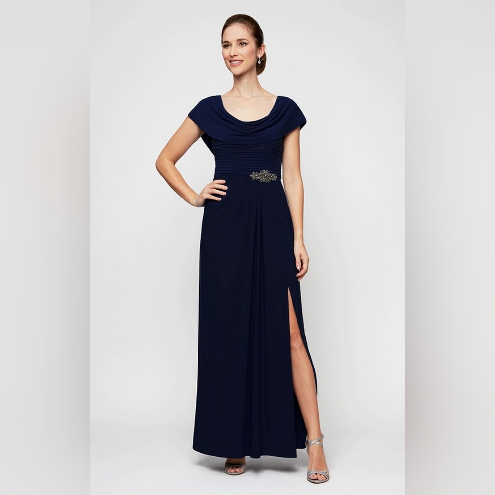 Alex Evenings Celeste A-Line Matte Jersey Dress